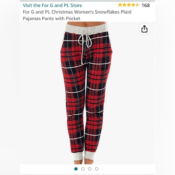 Red plaid joggers size XL only worn once in excellent condition - Picture 1 of 3